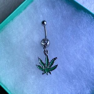 Weed Leaf Bellybutton Ring